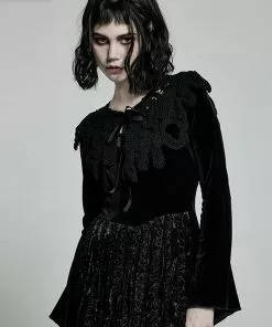 Punk Rave Hallow Lace Collar Black