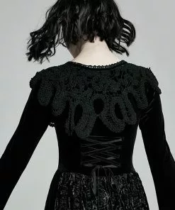 Punk Rave Hallow Lace Collar Black