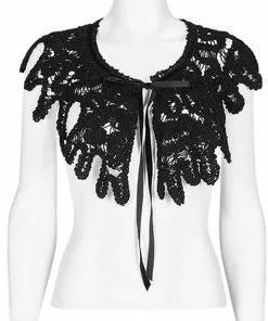 Punk Rave Hallow Lace Collar Black