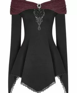 Punk Rave Beauteous Olorea Top Black Red