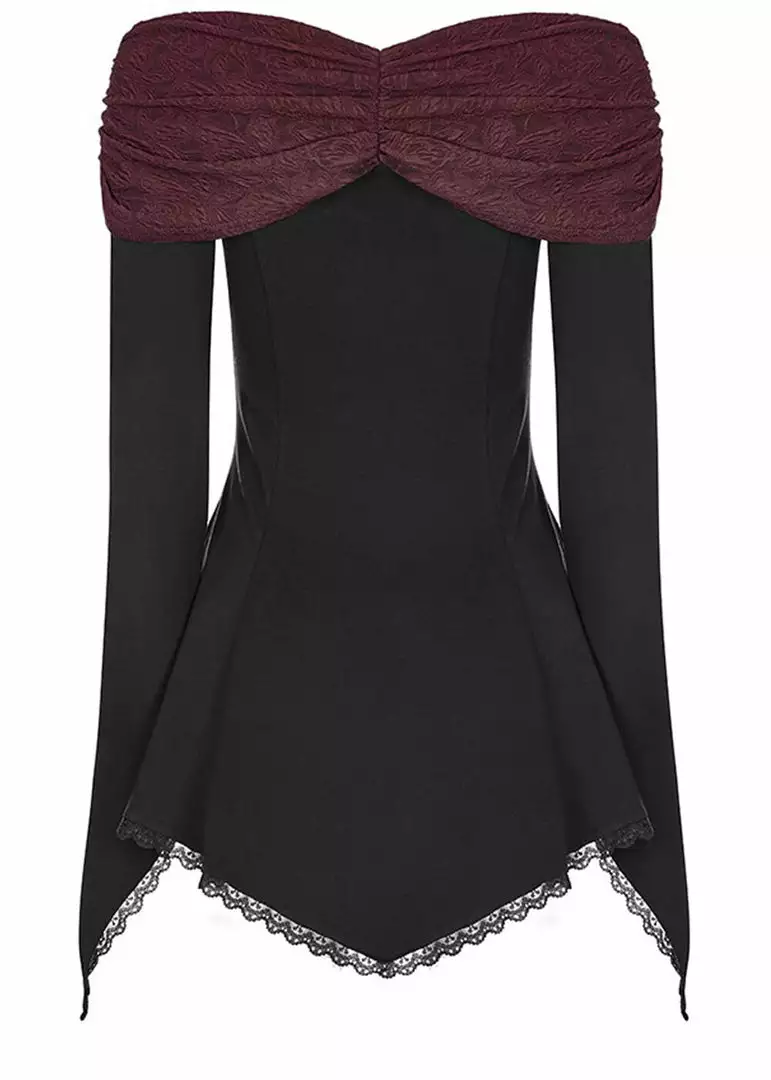 Punk Rave Beauteous Olorea Top Black Red 5 Punk Rave Beauteous Olorea Top Black Red