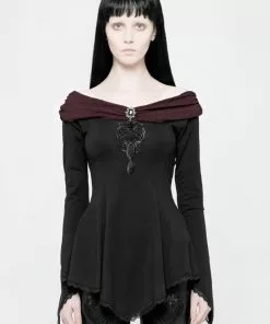 Punk Rave Beauteous Olorea Top Black Red