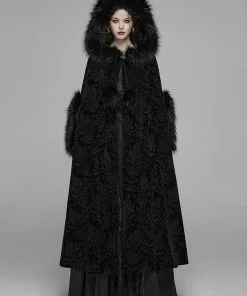 New In Punk Rave Snowfall Cloak Cape Black