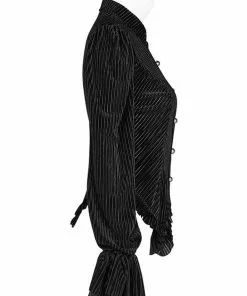 Punk Rave The Manor Velvet Blouse Black New In