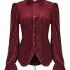 New In Punk Rave The Manor Velvet Blouse Red 1 New In Punk Rave The Manor Velvet Blouse Red