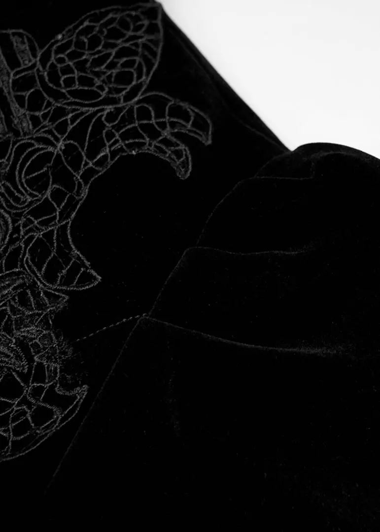 New In Punk Rave Selene Velvet Coat Black 10 New In Punk Rave Selene Velvet Coat Black