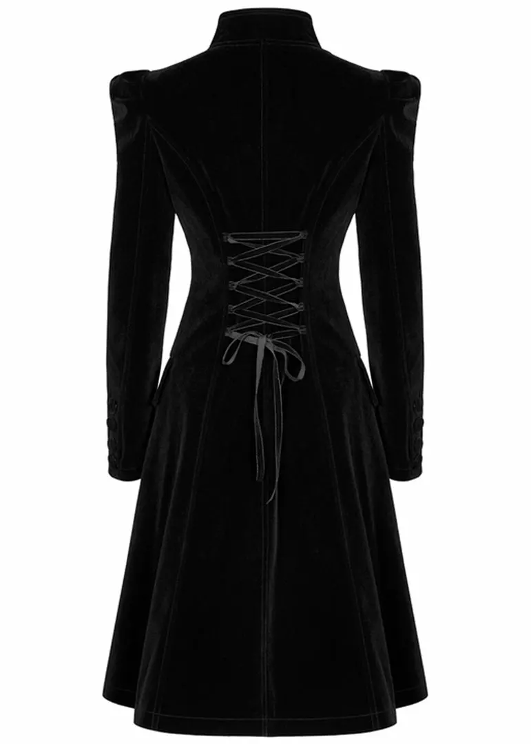 New In Punk Rave Selene Velvet Coat Black 5 New In Punk Rave Selene Velvet Coat Black