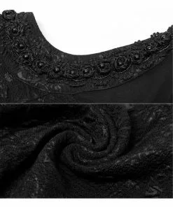 Punk Rave Seductive Shoulder Lace Top Black 7 Punk Rave Seductive Shoulder Lace Top Black