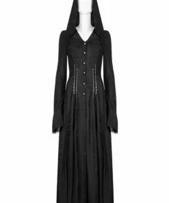 New In Punk Rave Sense Of Mystery Dress Coat Black