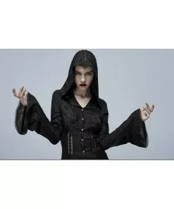 New In Punk Rave Sense Of Mystery Dress Coat Black