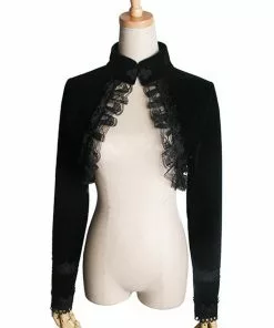 New In Punk Rave Romantic Velvet Bolero Black
