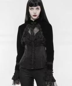 New In Punk Rave Romantic Velvet Bolero Black