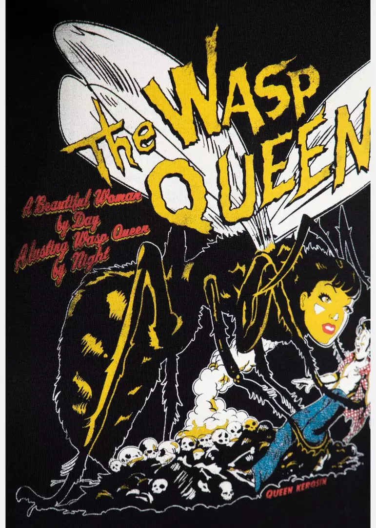 Queen Kerosin Wasp Queen 50's Girlie T-Shirt Black 7 Queen Kerosin Wasp Queen 50's Girlie T-Shirt Black
