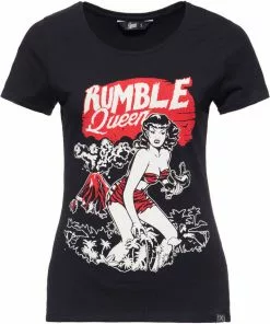 Queen Kerosin Rumble In The Jungle Girly T-Shirt Black