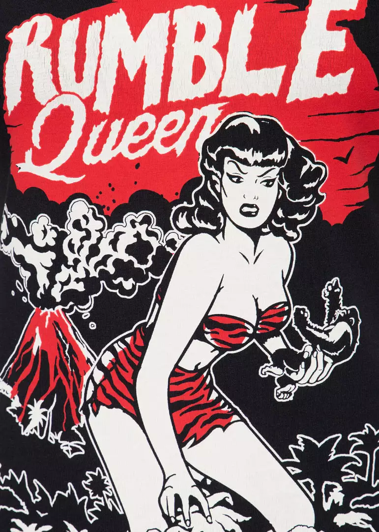 Queen Kerosin Rumble In The Jungle Girly T-Shirt Black 4 Queen Kerosin Rumble In The Jungle Girly T-Shirt Black