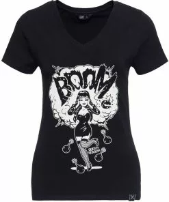 Queen Kerosin Boom Girly T-Shirt Black New In
