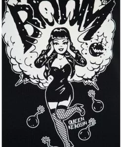 Queen Kerosin Boom Girly T-Shirt Black New In