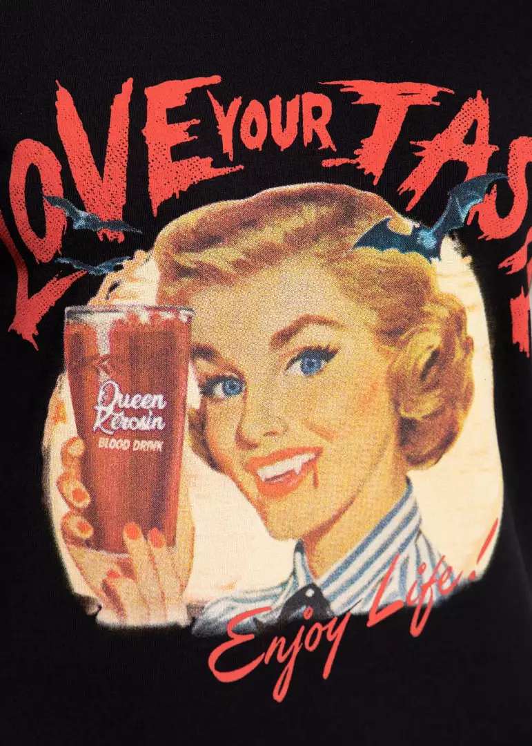 New In Queen Kerosin Blood Girly T-Shirt Black 4 New In Queen Kerosin Blood Girly T-Shirt Black