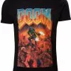 New In Retro Games Mens Doom Classic Boxart T-Shirt Black