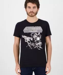 Retro Games Mens Asteroids Tonal Graphic T-Shirt Black New In