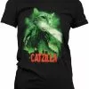 Retro Movies Catzilla Girly T-Shirt Black New In 1 Retro Movies Catzilla Girly T-Shirt Black New In