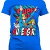 New In Retro Movies DC Comics Supergirl Girly T-Shirt Blue 1 New In Retro Movies DC Comics Supergirl Girly T-Shirt Blue