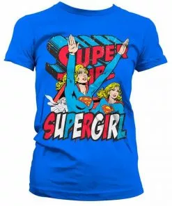 New In Retro Movies DC Comics Supergirl Girly T-Shirt Blue