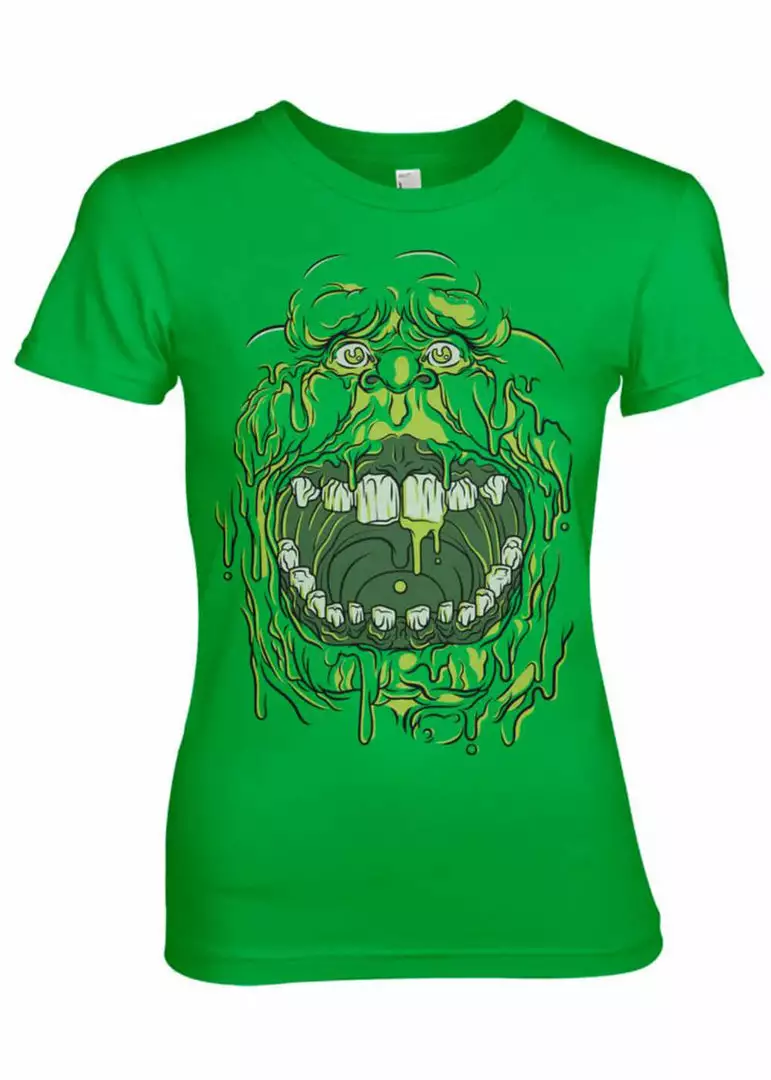 Retro Movies Ghostbusters Slimer Girly T-Shirt Green New In 3 Retro Movies Ghostbusters Slimer Girly T-Shirt Green New In