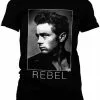 Retro Movies James Dean Rebel Girly T-Shirt Black New In 2 Retro Movies James Dean Rebel Girly T-Shirt Black New In