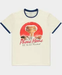 Retro Movies Mens Universal E.T Phone Home T-Shirt Beige