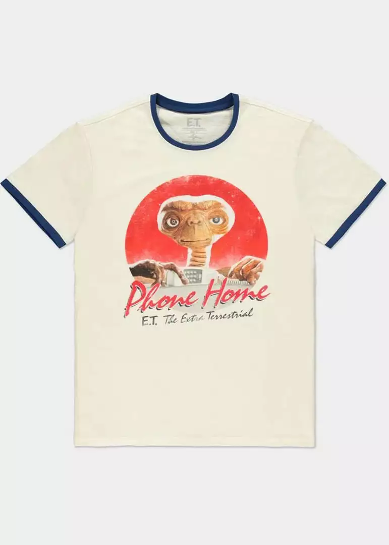 Retro Movies Mens Universal E.T Phone Home T-Shirt Beige 3 Retro Movies Mens Universal E.T Phone Home T-Shirt Beige