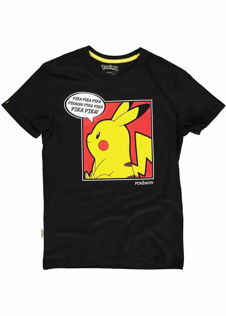 New In Retro Movies Pokémon Pika Pop T-Shirt Black 3 New In Retro Movies Pokémon Pika Pop T-Shirt Black