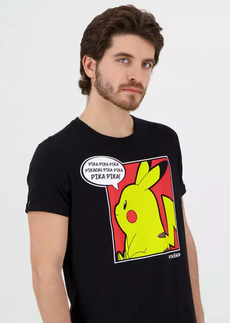 New In Retro Movies Pokémon Pika Pop T-Shirt Black 4 New In Retro Movies Pokémon Pika Pop T-Shirt Black
