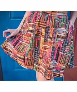 Retrolicious Don't Judge A Book 60's A-Line Skirt Multi New In