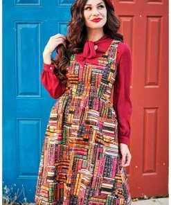 Retrolicious Don't Judge A Book 40's Dress Multi New In