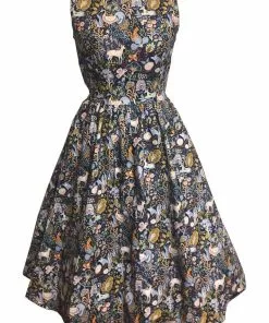 New In Retrolicious Majestic Midi 50's Swing Dress Multi 14 New In Retrolicious Majestic Midi 50's Swing Dress Multi