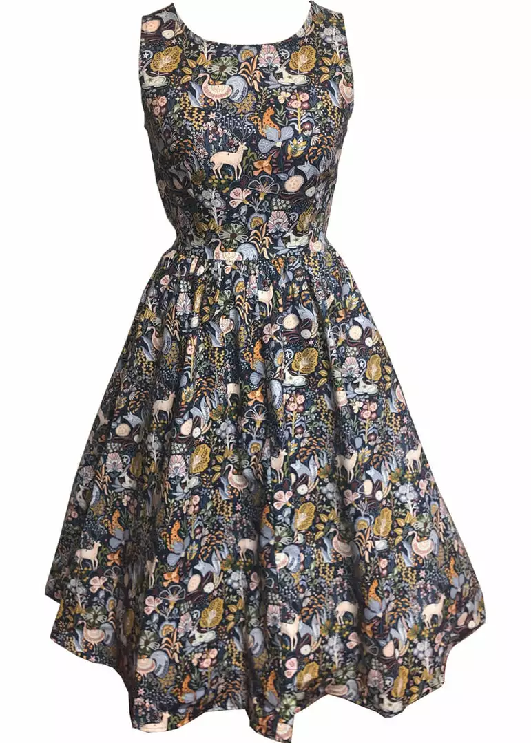 New In Retrolicious Majestic Midi 50's Swing Dress Multi 8 New In Retrolicious Majestic Midi 50's Swing Dress Multi