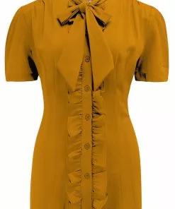 New In Rock N Romance Betsy 40's Blouse Mustard