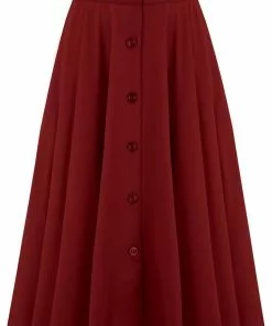 Rock N Romance Beverly 50's Full Circle Swing Skirt Wine Red New In