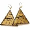 Rosita Bonita All Seeing Eye Pyramid Earrings Gold 1 Rosita Bonita All Seeing Eye Pyramid Earrings Gold