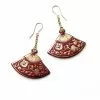 New In Rosita Bonita Fan Earrings Oxblood Red
