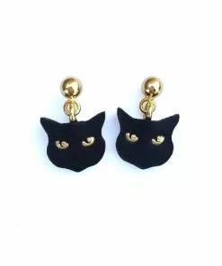 New In Rosita Bonita Little Black Cat Drop Earrings