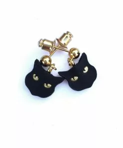 New In Rosita Bonita Little Black Cat Drop Earrings