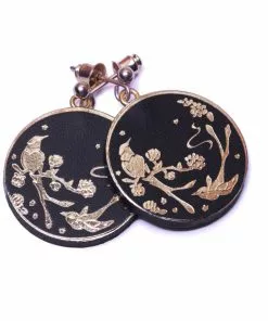 New In Rosita Bonita Toledo Coin Earrings Black