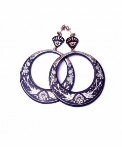 Rosita Bonita Toledo Hoop Earrings Black New In