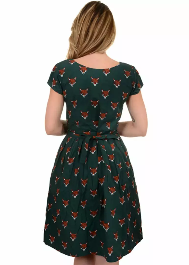 Run And Fly Counting Fox Heads 50's Dress New In 4 Run And Fly Counting Fox Heads 50's Dress New In