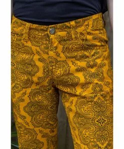 Run And Fly Run & Fly Heren Hendrix Corduroy 70's Flare Trousers Gold 12 Run And Fly Run & Fly Heren Hendrix Corduroy 70's Flare Trousers Gold