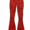 Run And Fly Run & Fly Mens Hendrix Corduroy 70's Flared Trousers Red New In