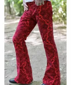 Run And Fly Run & Fly Mens Hendrix Corduroy 70's Flared Trousers Red New In 12 Run And Fly Run & Fly Mens Hendrix Corduroy 70's Flared Trousers Red New In