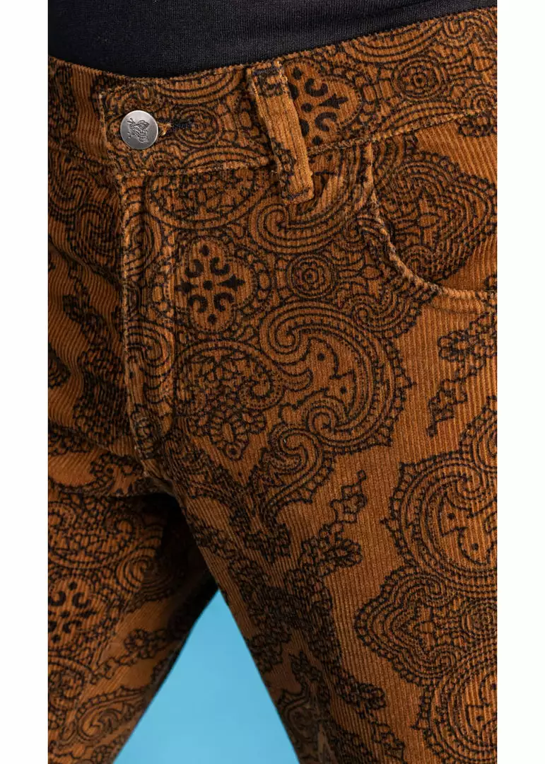 Run And Fly Run & Fly Mens Hendrix Corduroy 70's Flared Trousers Tobacco Brown New In 5 Run And Fly Run & Fly Mens Hendrix Corduroy 70's Flared Trousers Tobacco Brown New In